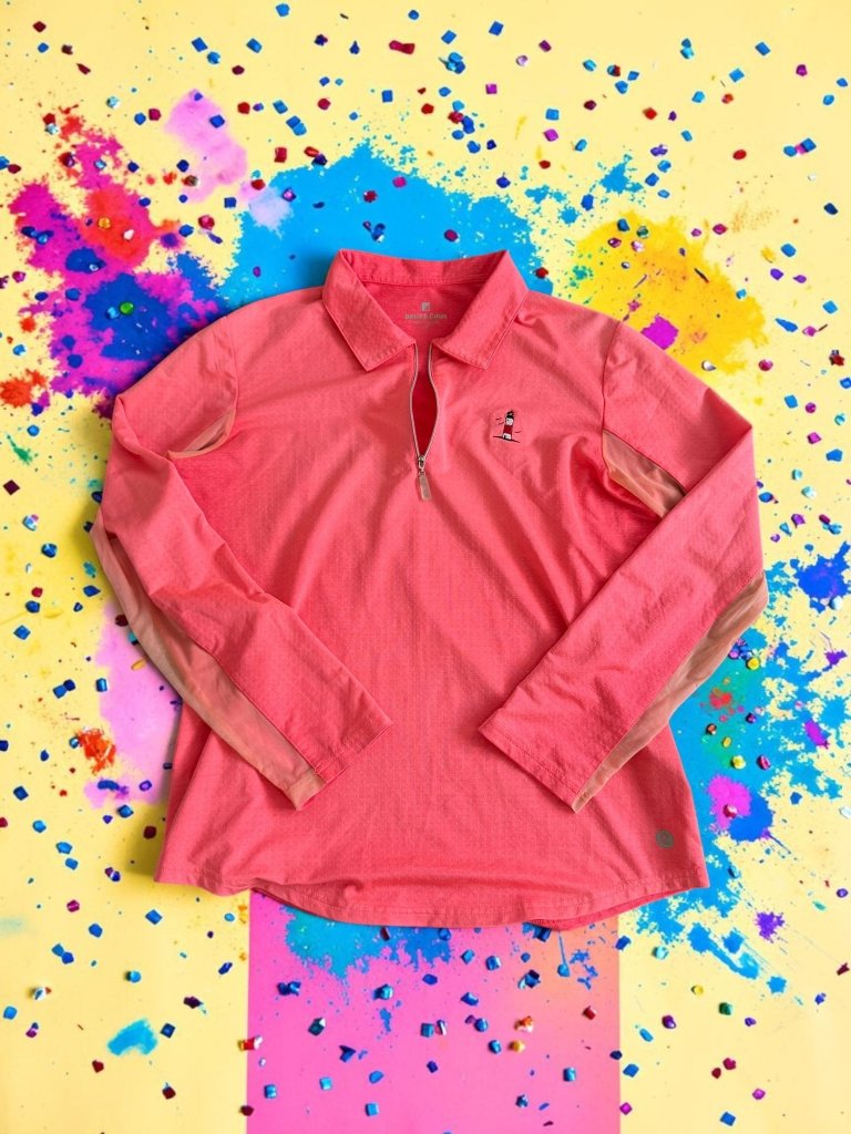Bette & Court Neon Mesh Paneled Active Long Sleeve Top Size Medium